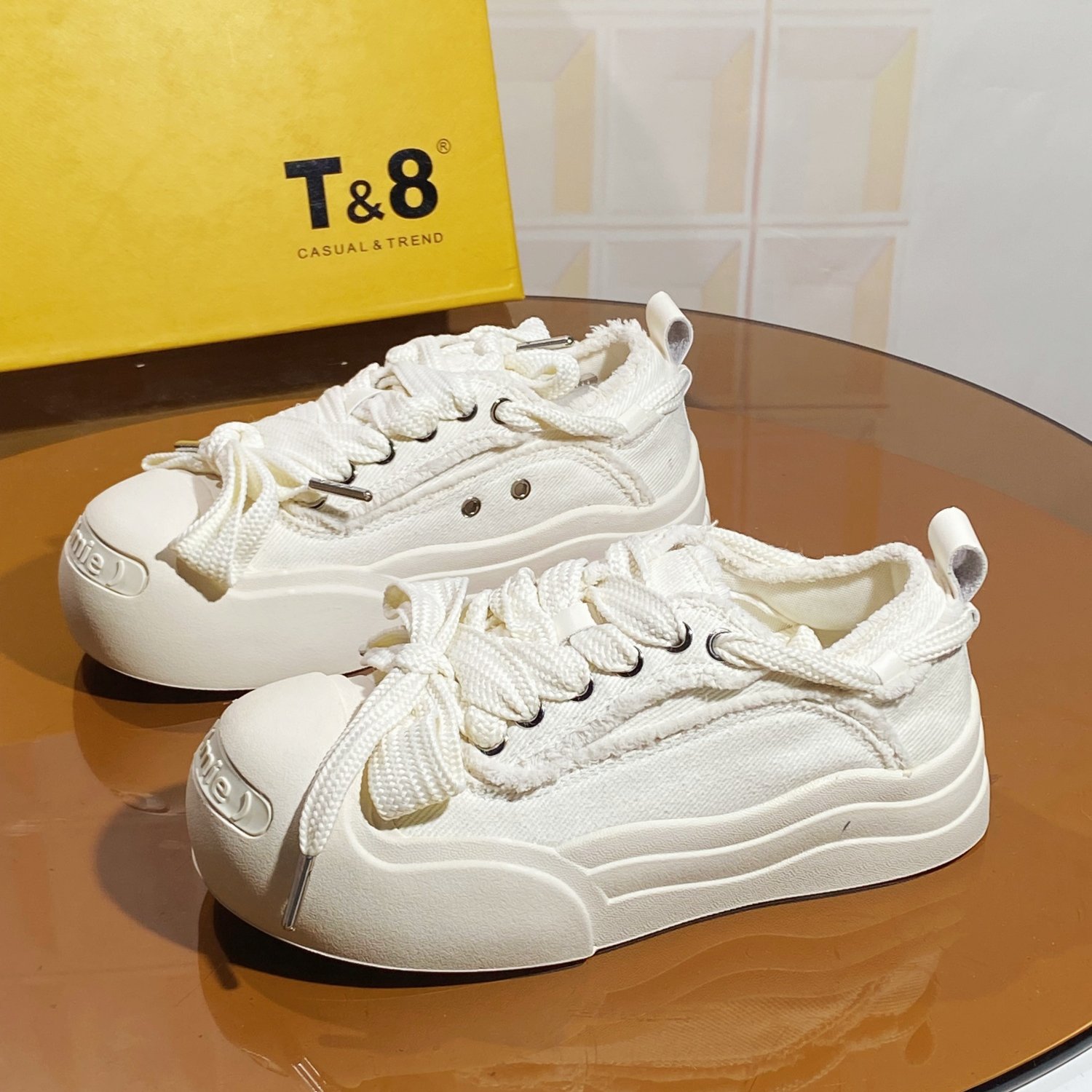 6T1662C116107清仓T8品牌撤柜断码休闲鞋运动鞋板鞋帆布鞋系带