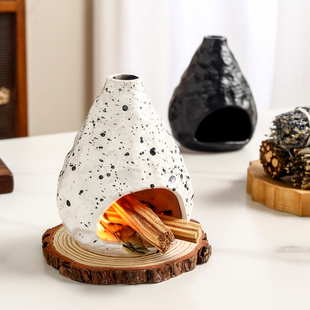 欧式复古陶瓷香薰炉创意小壁炉室内香氛炉家用新居装饰摆件