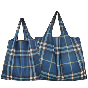 大号容量便携购物袋格子超市环保袋防水手提可折叠收纳买菜包日本