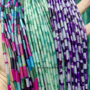 3*12mm多色玛瑙筒珠 圆柱形细管珠散珠燕之恋diy手工饰品材料配件