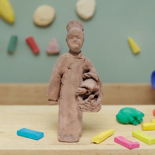 【店主乡下收货】博山老陶瓷 80年代纯手工陶土满族大胖媳妇摆件