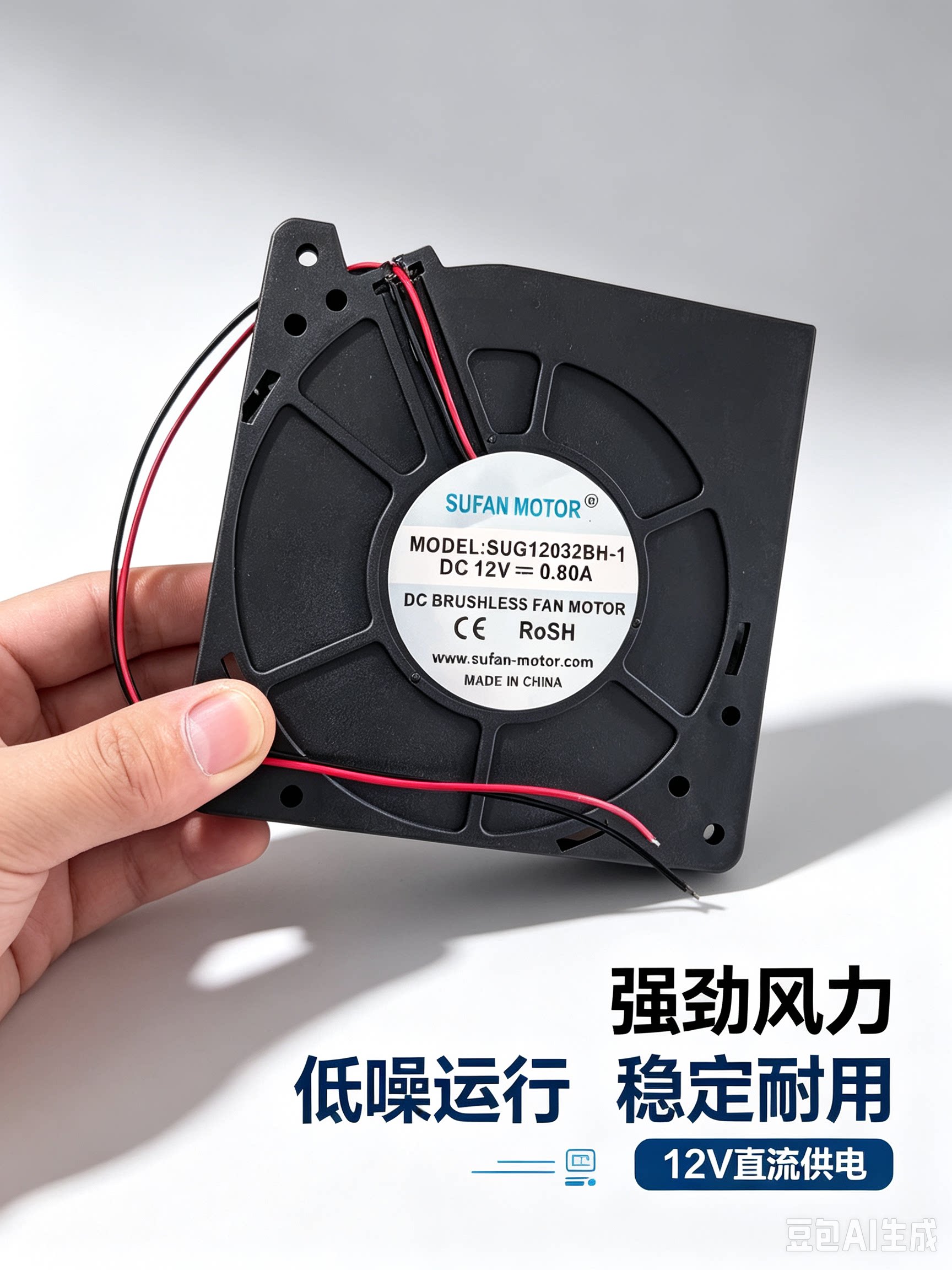 12032 DC12V涡轮鼓风机大风量烧烤炉风扇离心汽车冷风坐垫 0.8A