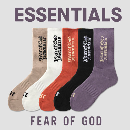 FEAR OF GOD FOG ESSENTIALS 复线美式复古高街潮牌男女中筒袜子