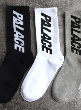 潮牌P字袜子Placce袜子男欧美街头中筒滑板袜长筒嘻哈个性运动袜