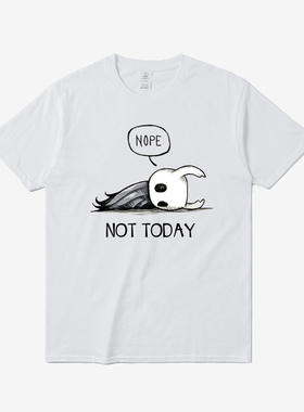 Nope Not today空洞骑士印花T恤圆领时尚短袖宽松百搭男女皆可