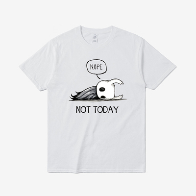 Nope Not today空洞骑士印花T恤圆领时尚短袖宽松百搭男女皆可