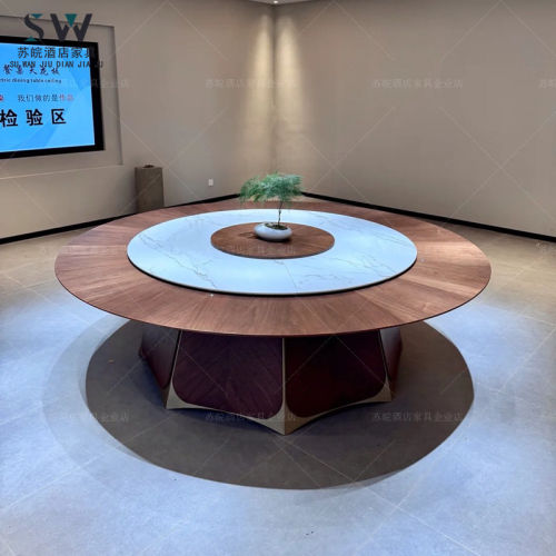 新中式酒店电动餐桌大圆