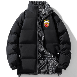 【四颗星队徽】上海海港中超冠军冬季新款羽绒棉服外套球衣送围巾