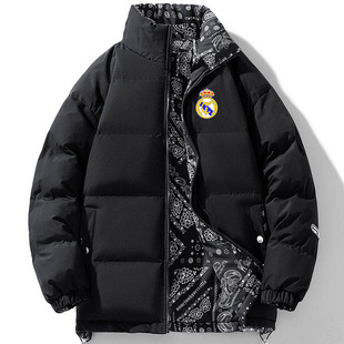 【皇马】皇家马德里西甲冬季新款羽绒棉服中超中长款外套球衣