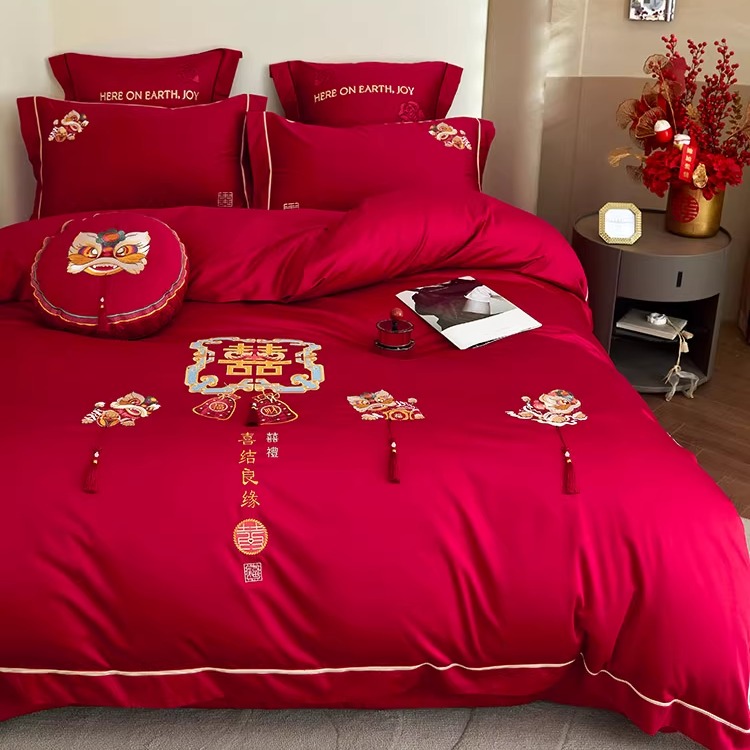 浪漫婚庆全棉床单款四件套