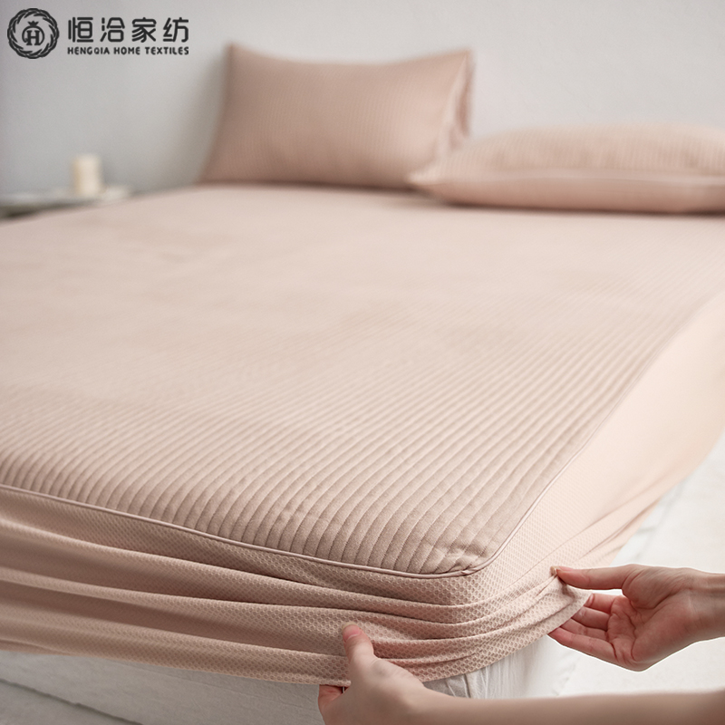 A类全棉针织夹棉床笠三件套