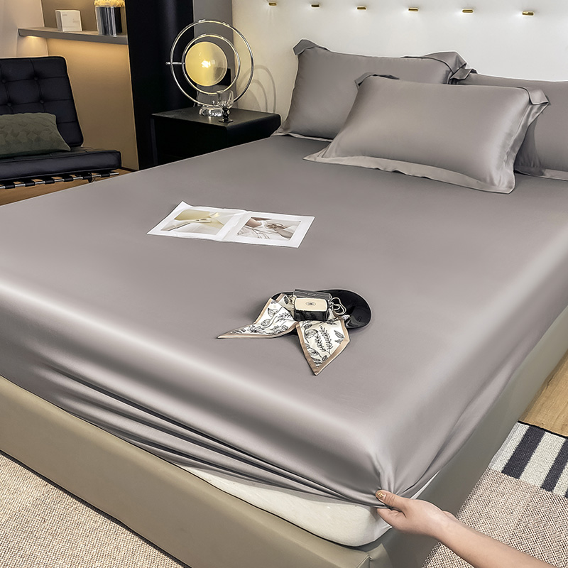 纯色轻奢风天丝纤维单独床笠