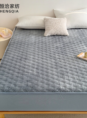 冬季加厚高克宝宝绒单独床笠一条1.5m1.8m全包床垫保护罩单品紫色