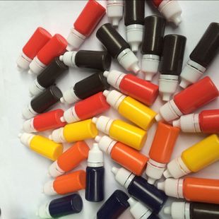 12色光敏章印油 DIY手账印章油墨 红蓝绿紫黑色印油 进口光敏印油