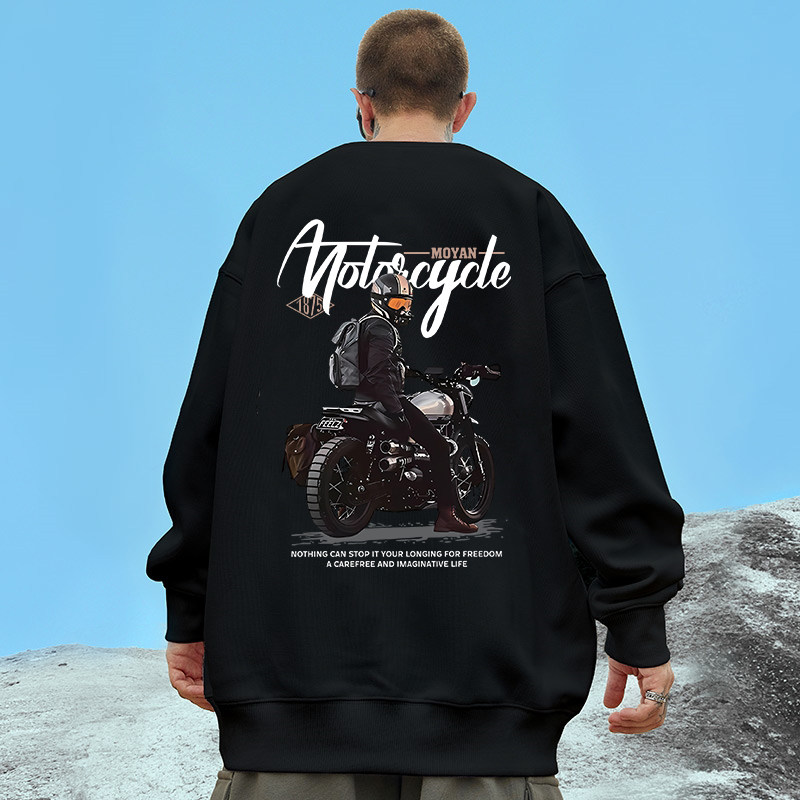 国潮摩托复古潮牌大码卫衣男加肥加大高街外套胖子嘻哈春秋款冬季,男装,卫衣,淘宝优惠券,粉丝福利购,淘宝优惠卷