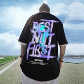 嘻哈美式 夏季 潮牌宽松T恤胖子短袖 2024新款 加肥加大码 男装 半袖 潮