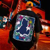 t恤男装 潮流大码 男装 欧美高街运动潮牌嘻哈宽松短袖 加肥加大半袖