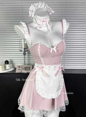 夏学姐新款内衣女性感睡裙可爱女仆制服套装钢托聚拢火辣连衣裙夏