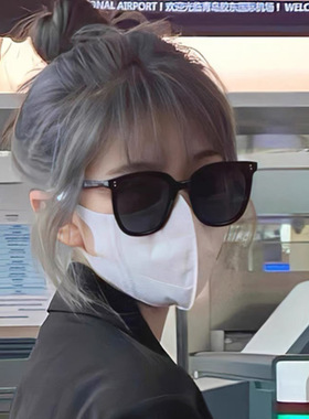 墨镜女夏黑色时尚百搭大框方脸显脸小墨镜高级感防晒圆框眼镜男潮