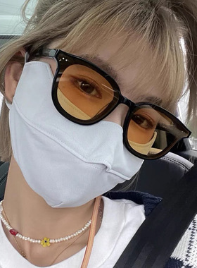 韩版窄框茶色防紫外线太阳镜