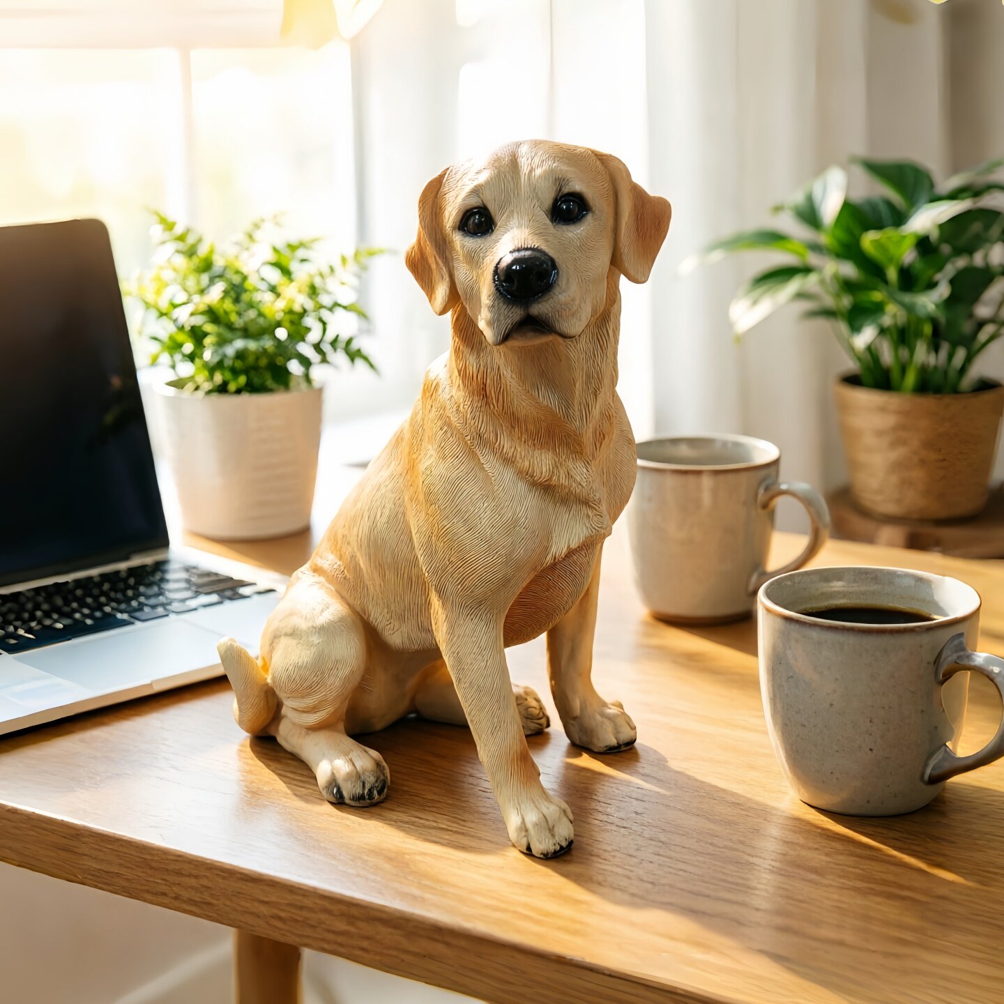 新款树脂狗拉布拉多仿真狗模型家居客厅房间治愈系装饰品解压摆件