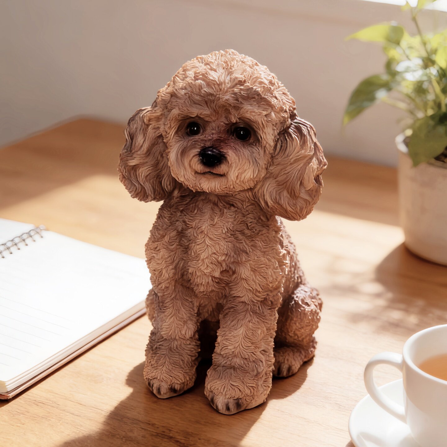 创意仿真狗泰迪模型贵宾犬摆件送给喜欢小狗狗朋友客厅家庭装饰品