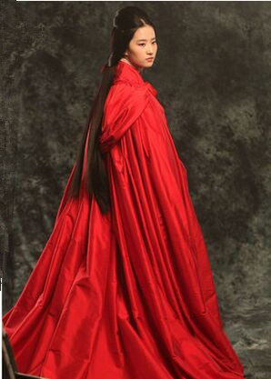 包邮红色侠女古装演出服影视剧古装铜雀台刘亦菲同款服装灵雎披风