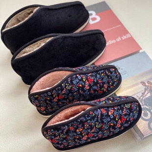 升级不断底居家棉拖鞋 加绒加厚防滑中老年保暖鞋 老款 复古蚌壳棉鞋