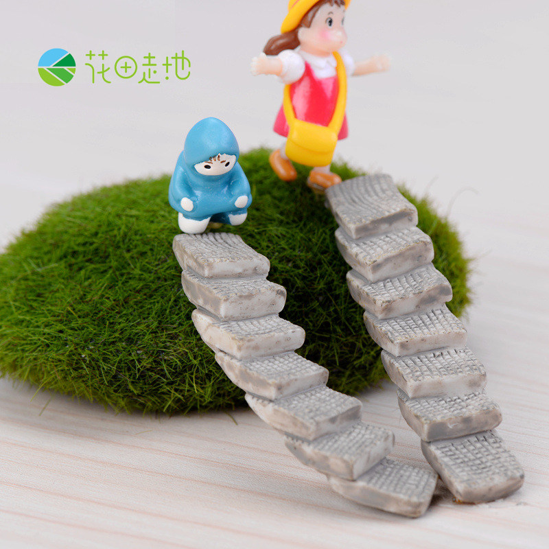 微景观仿真楼梯 弯曲小路台阶阶梯走道 diy树脂摆件zakka创意摆件