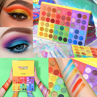 ucanbe54色眼影盘大盘cos 哑珠光彩化妆师舞台玩欧美仿妆蓝紫黄绿