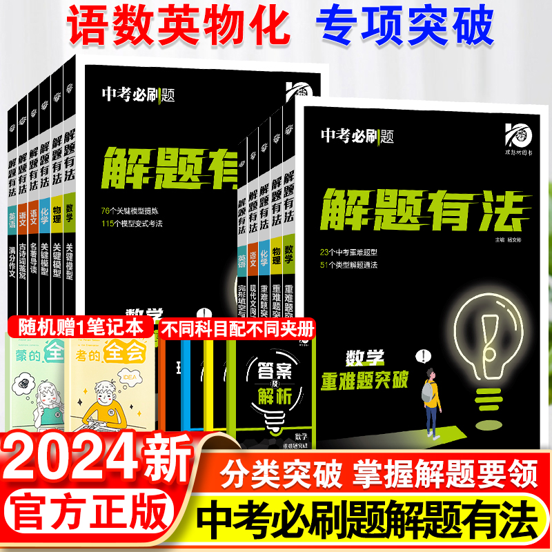 2024新理想树中考必刷题解题有法八九年级初二三中考复习资料辅导书语文现代文阅读英语完形填空数学物理化学初中必刷题全国通用