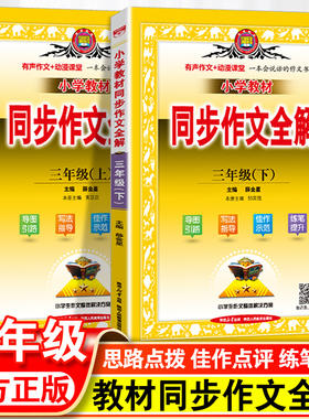 小学教材同步作文全解说话写话三年级上册下册RJ人教版三上三下看图说话写话3上3下小学生作文大全书日记起步金星教育优秀满分