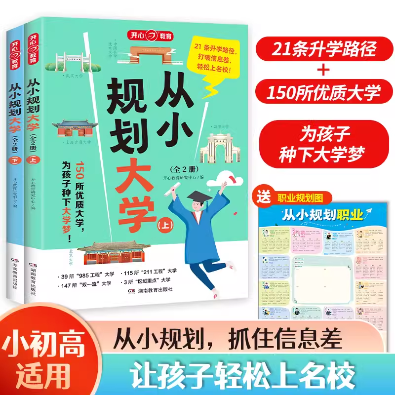 2024新版从小规划大学高考志愿填报院校指南小学初中高中通用介绍中国全国各大学的书籍走近解读百所名校目标大学选择规划启蒙指南