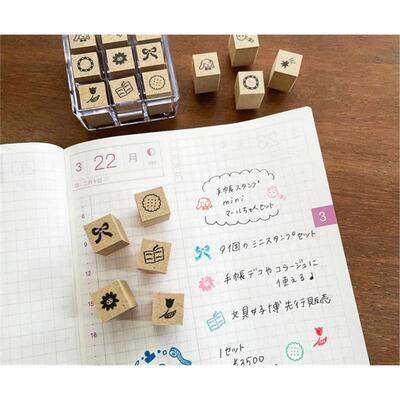 日本stamp marche功能木质手帐mini章7*7mm  (c-371-420）