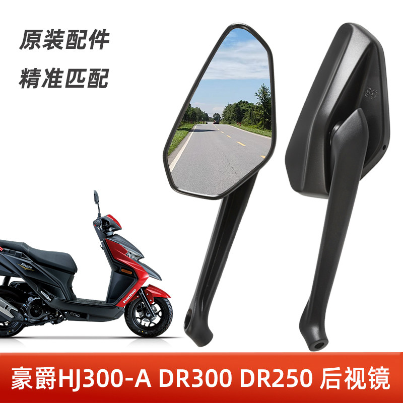 适用豪爵HJ300-A机甲猛兽国四DR300 DR250 后视镜反光镜原厂配件