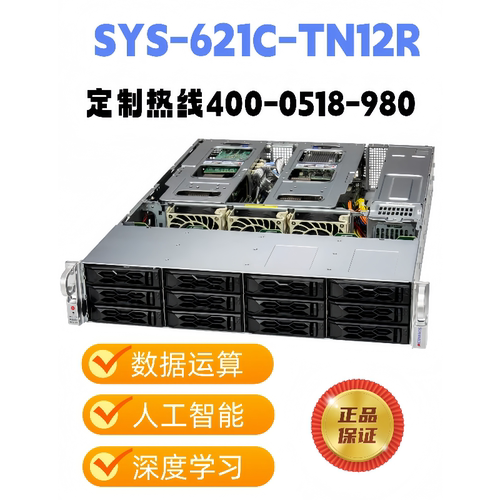 超微SYS-621C-TN12R服务器定制 AI大模型部署人工智能云存储