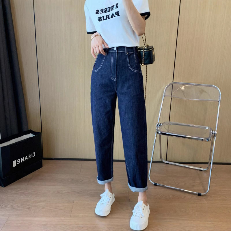 巨显瘦梨形不易褪色蓝深蓝色百搭高腰牛仔裤女薄款早秋款,女装/女士精品,牛仔裤,淘宝优惠券,粉丝福利购,淘宝优惠卷