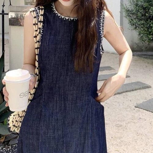 夏季复古高级感宽松显瘦长裙