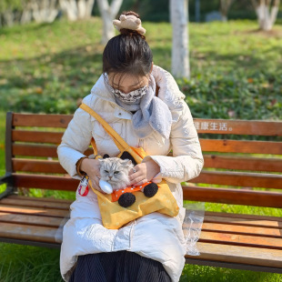 猫咪外出包手提帆布单肩宠物包露头外出包小型犬宠物卡通斜跨猫包