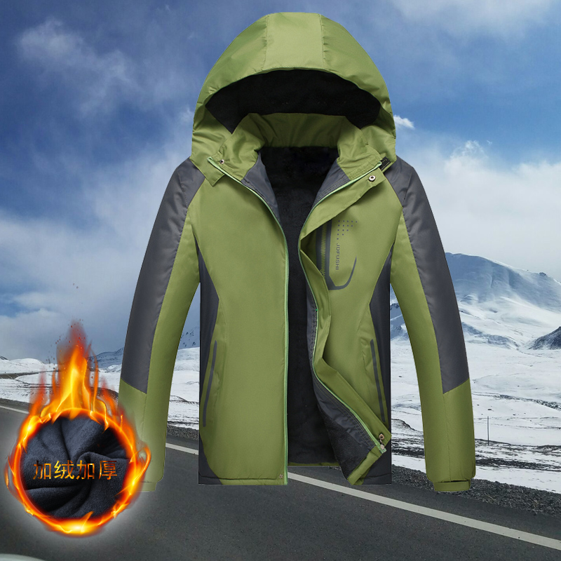 加绒加厚男士夹克薄款户外防风
