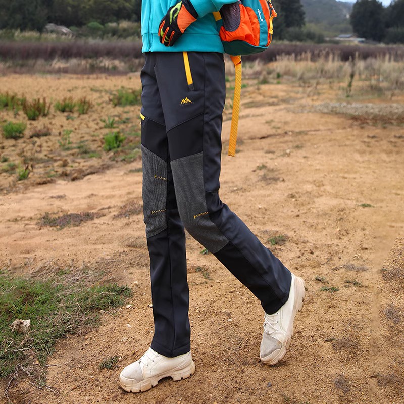 秋冬户外冲锋裤女防水加绒加厚徒步登山裤防风保暖抓绒滑雪软壳裤