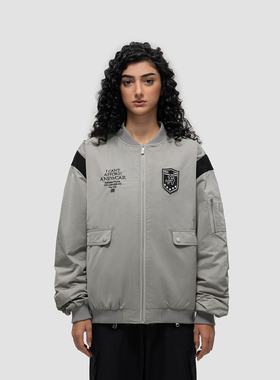 FDR 国潮美式复古飞行夹克外套男女春春季加厚情侣宽松上衣棒球服