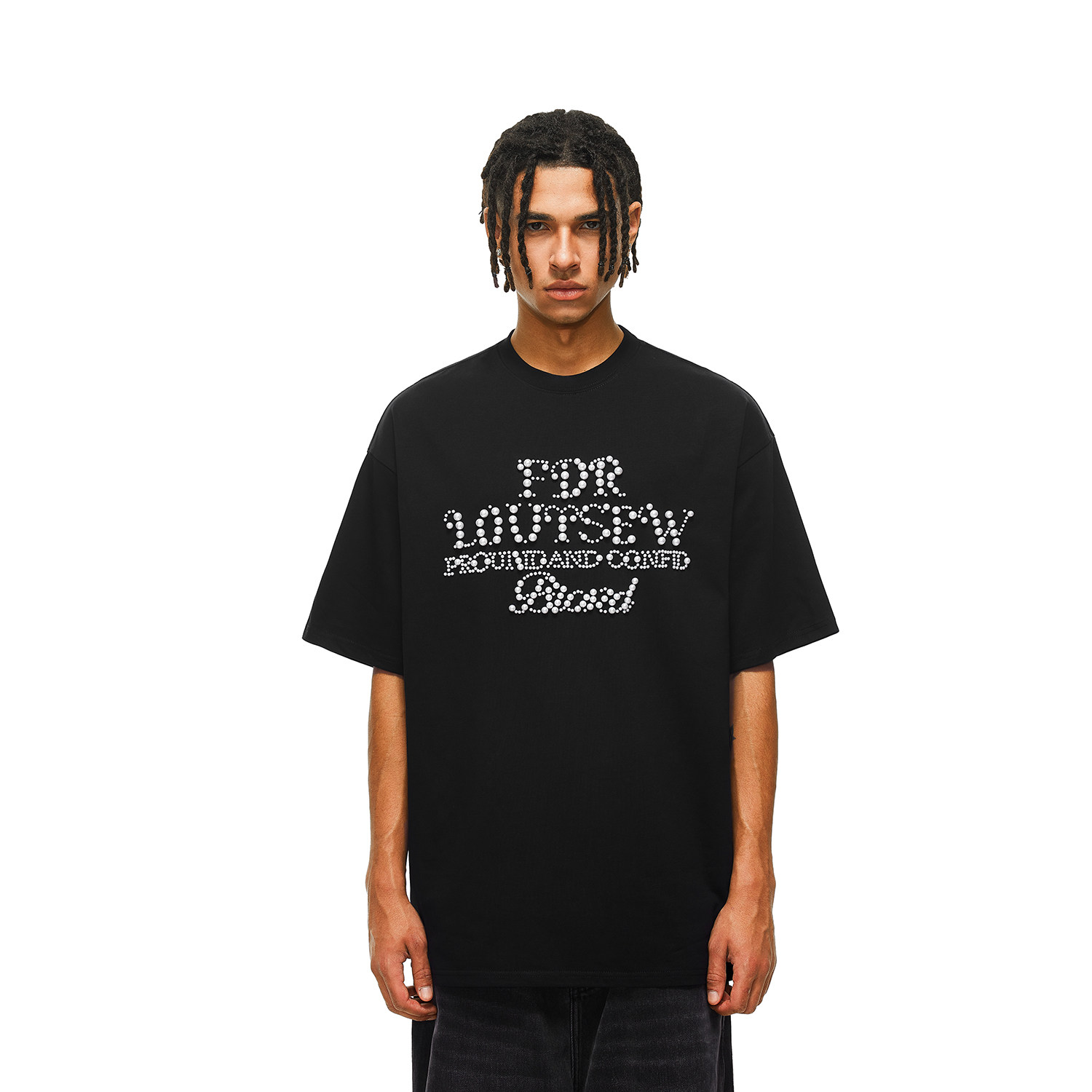 FDR官方店 珍珠美式运动短袖t恤男女夏季重磅情侣装宽松上衣体恤