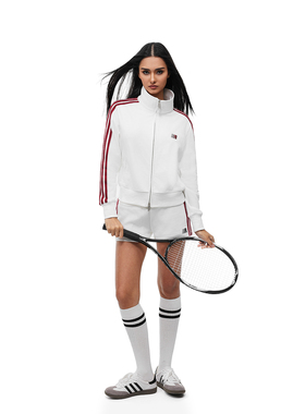 FDR官方店 双拉头修身立领卫衣女春季辣妹运动织带拉链开衫外套