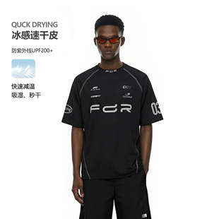 赛车竞速黑色运动上衣男款 t恤女2026新款 防晒速干短袖 FDR官方店