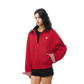 FDR官方店 情侣宽松红色拼接上衣男R字翻领巴恩风夹克外套女款 秋