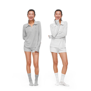 t恤女宽松羽毛球运动上衣网球服 长袖 FDR官方店 翻V领正肩polo衫