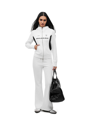 FDR官方店 辣妹高领连帽小拼接撞色卫衣女春季修身显瘦开衫上衣