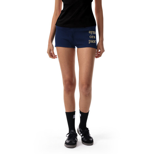 FDR官方店 辣妹复古撞色绣花短裤女夏季低腰超短修身弹性休闲裤