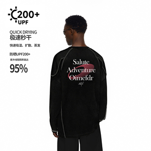 宽松圆领情侣装 T恤男女秋季 上衣 运动休闲吸湿抗菌长袖 FDR官方店